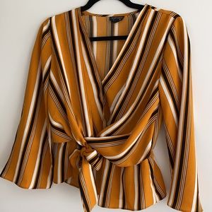 🌟TOPSHOP🌟 - striped tie front blouse